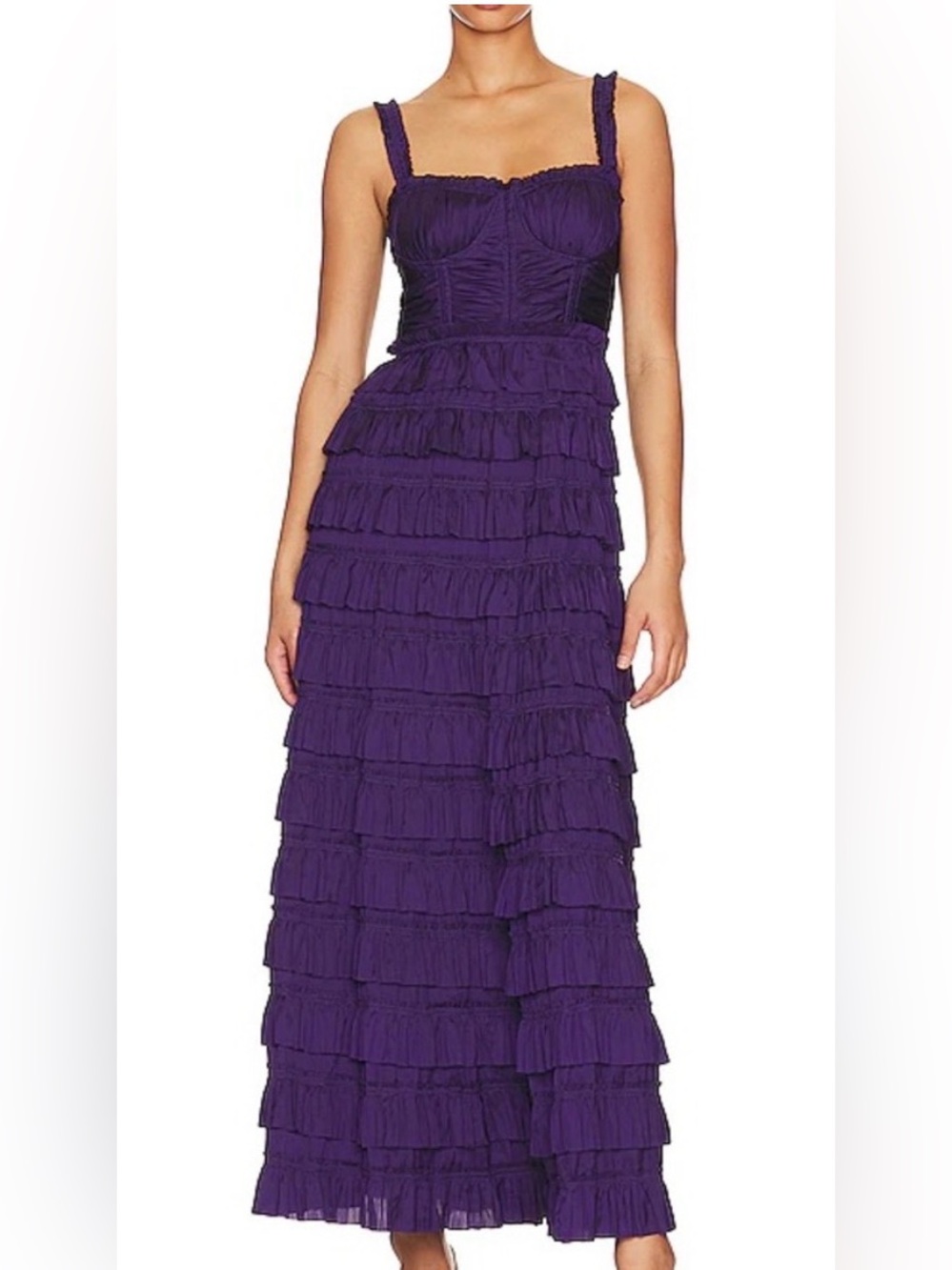 Ulla Johnson Camille Gown Lago Purple Tiered Ruffle Maxi Dress Size 6